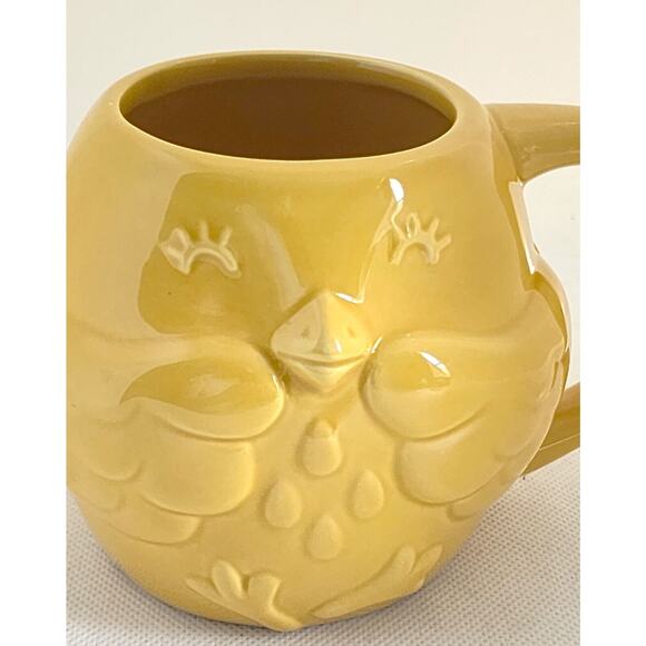 MUG/CUP-Lemon Yellow-Bird 3-D Embossed Design-Holds 12 oz (1.5 cups) - Picture 8 of 10